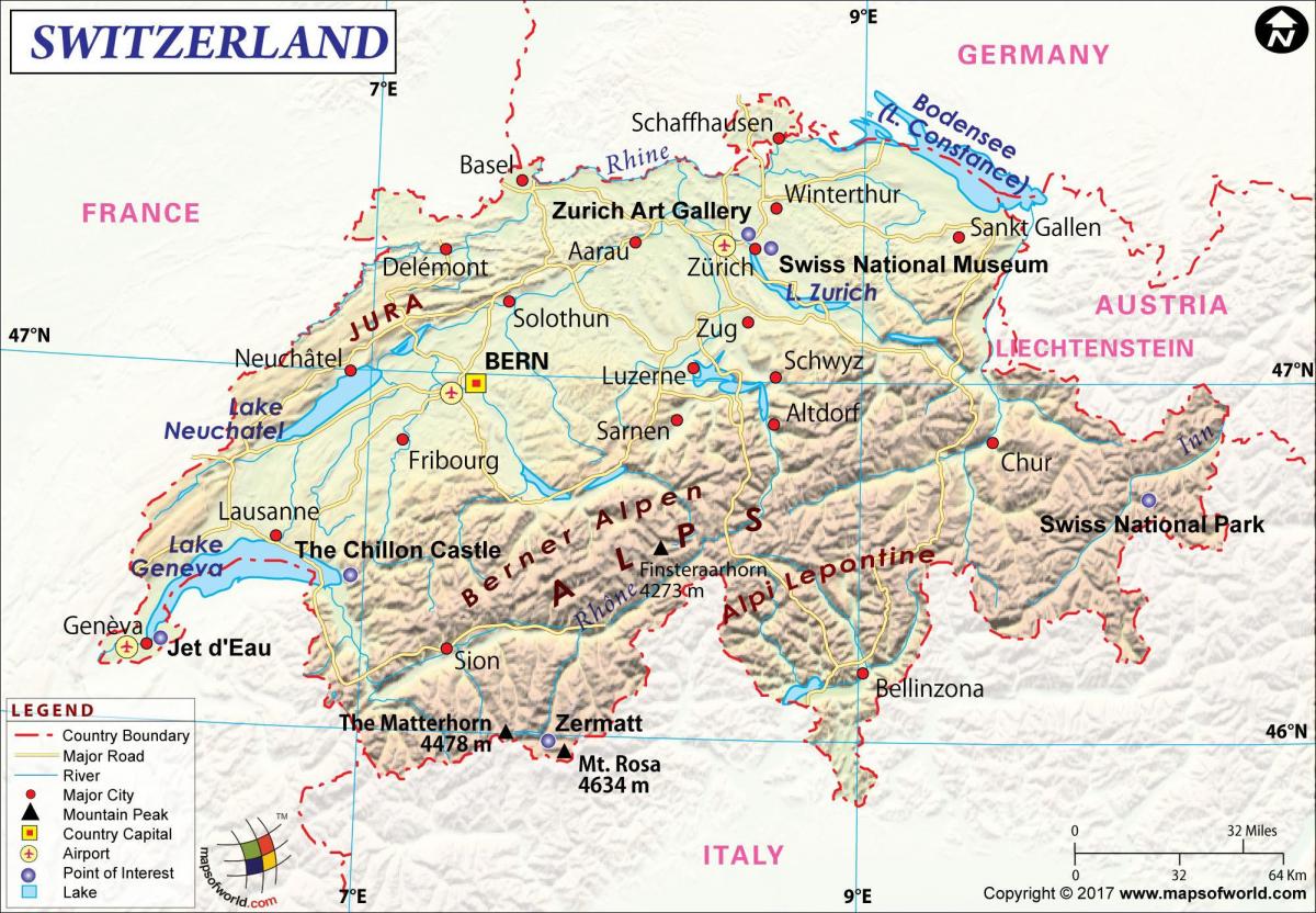mapa d'aeroports a suïssa
