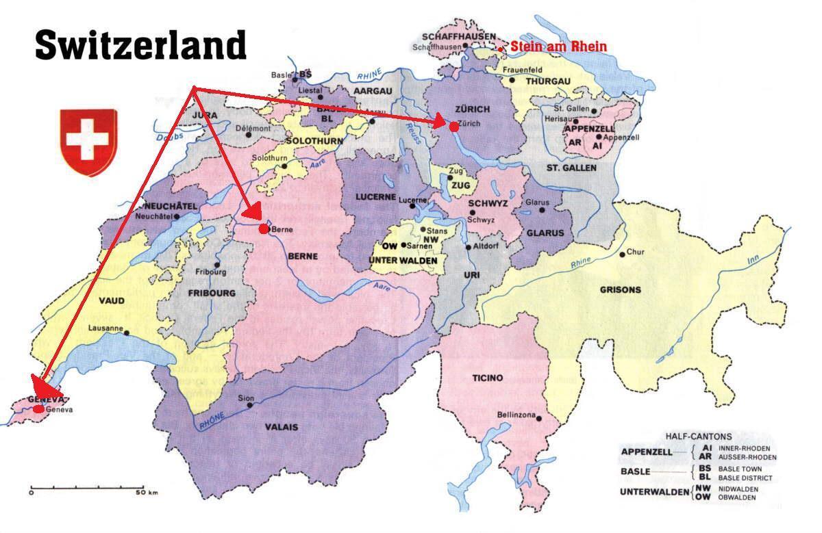 ginebra, suïssa mapa d'europa