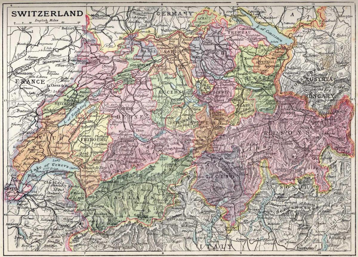 mapa de mapa antic de suïssa