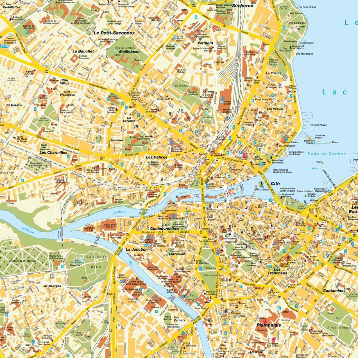 mapa de carrers de ginebra, suïssa