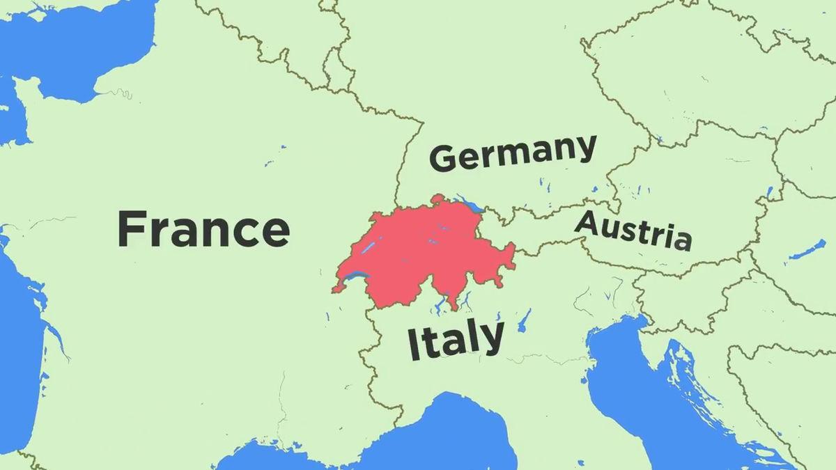 mapa de suïssa i els països veïns