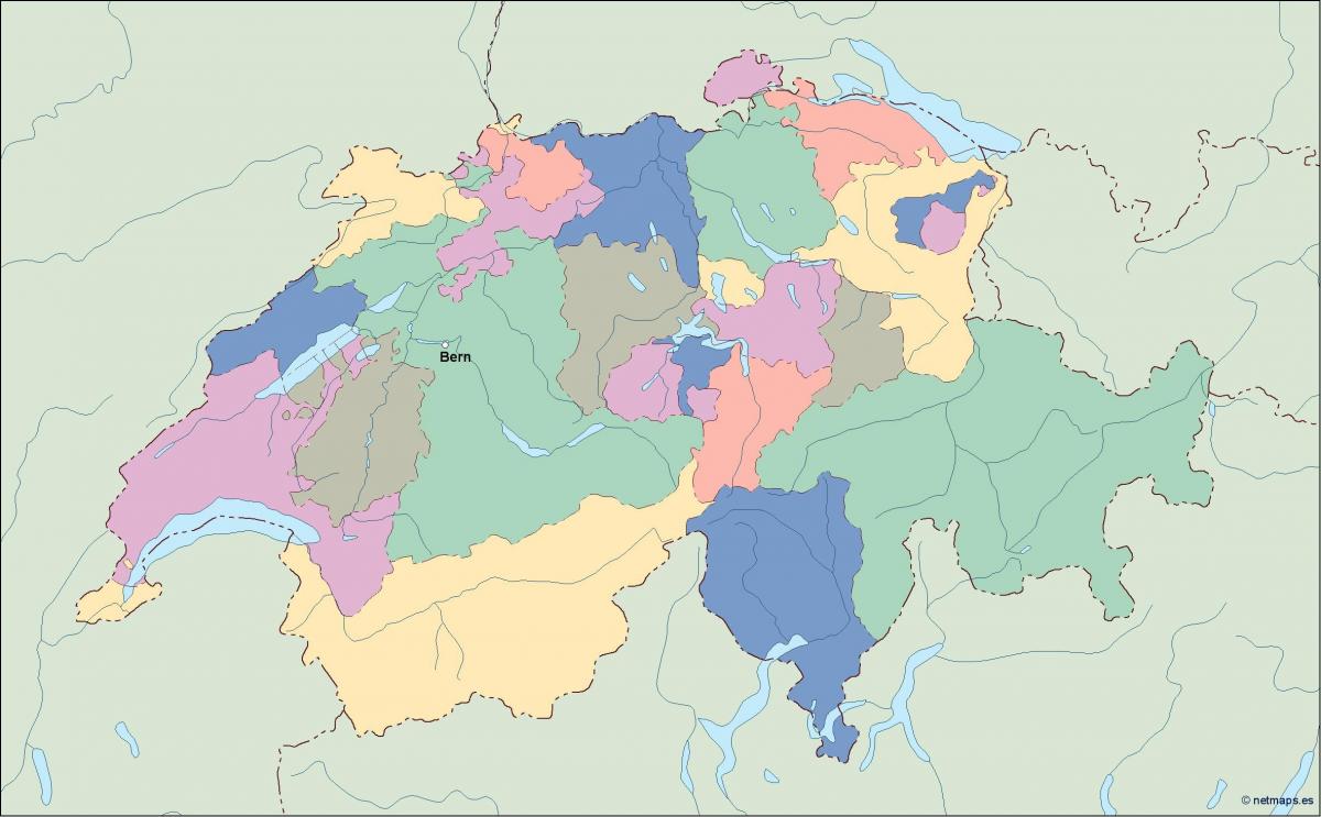 mapa del mapa polític de suïssa