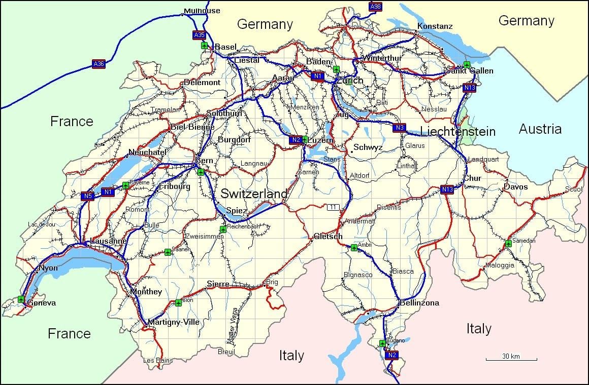 mapa muntanyes de suïssa