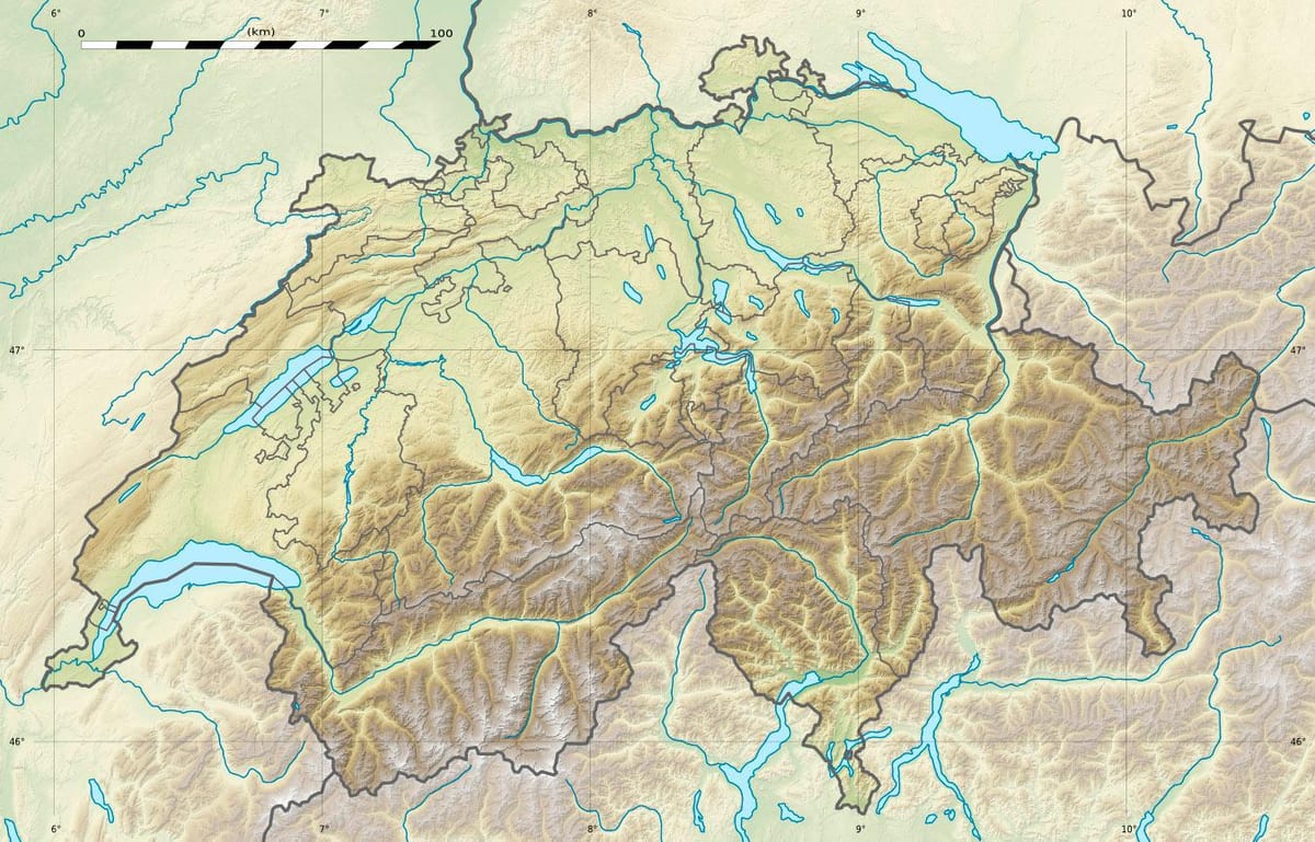 mapa del relleu de suïssa