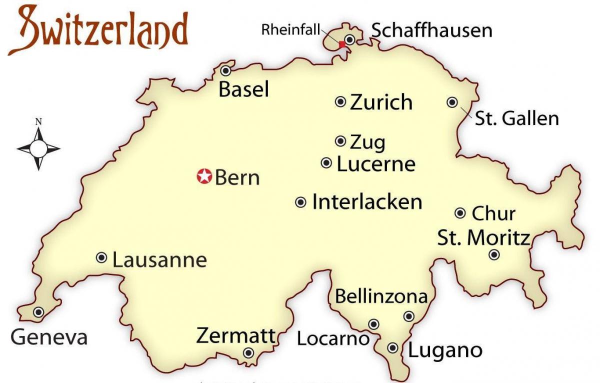 mapa de suïssa capital 