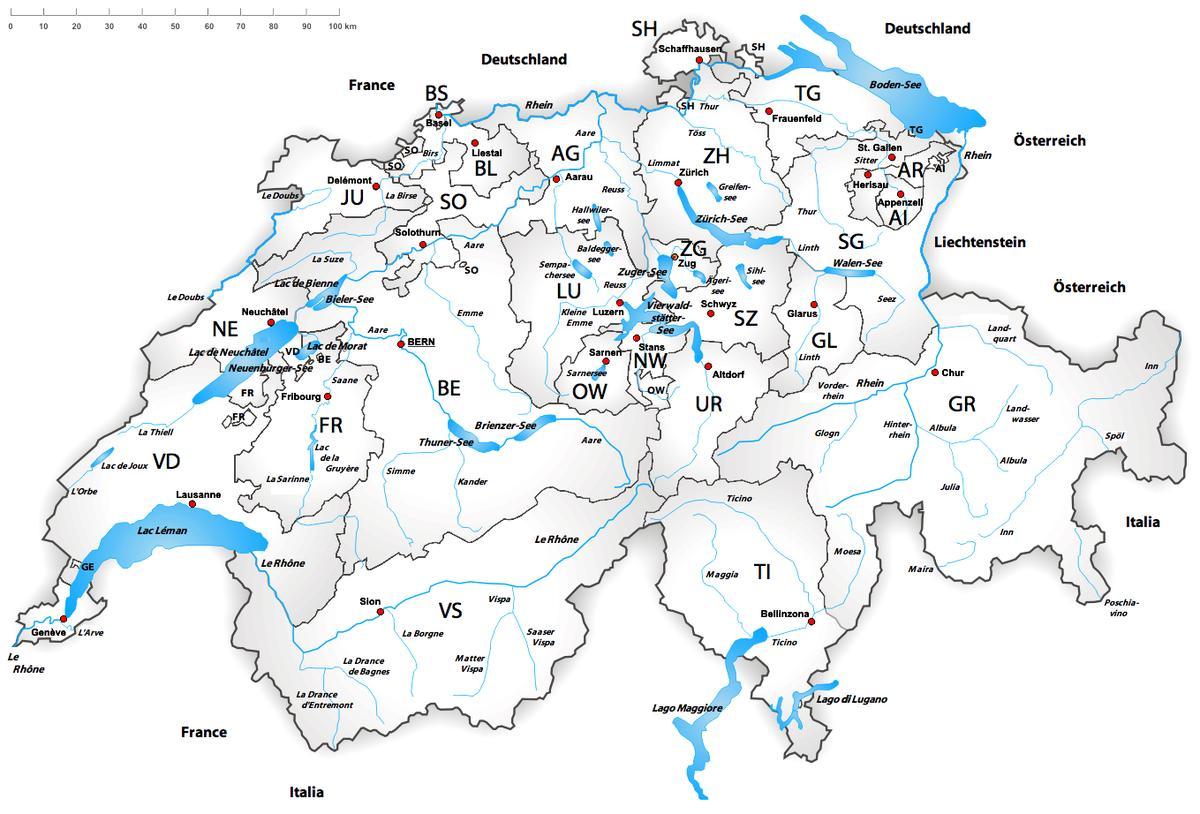 suïssa rius mapa