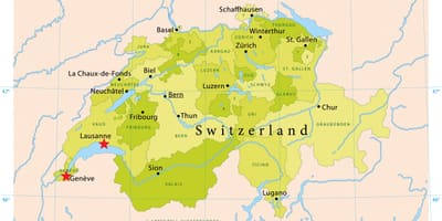 Mapa del llac de ginebra, suïssa