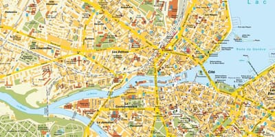 Mapa de carrers de ginebra, suïssa
