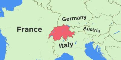 Mapa de suïssa i els països veïns