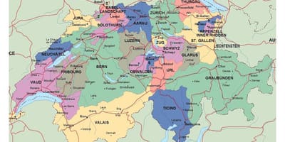 Mapa de zuric, suïssa i els seus voltants