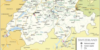 Aeroports internacionals a suïssa mapa