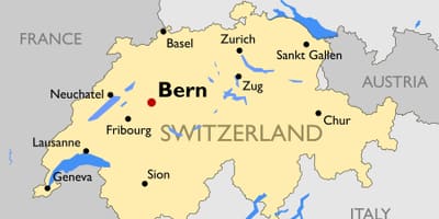Mapa de suïssa amb les principals ciutats