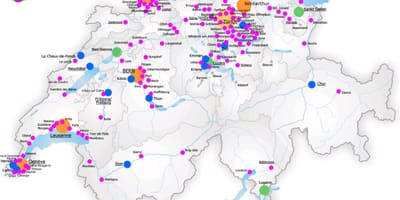 Suïssa mapa amb les principals ciutats