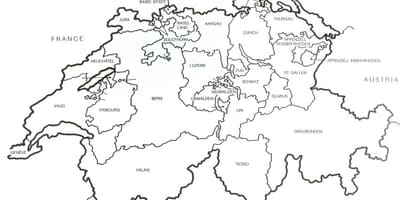 Suïssa en blanc mapa
