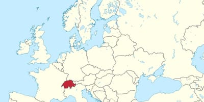 Mapa del món amb suïssa destacat
