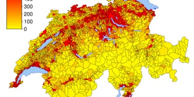 Suïssa densitat de població mapa