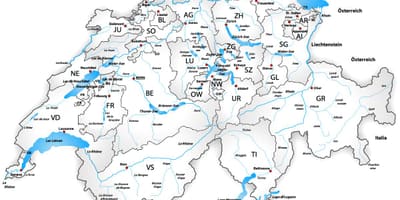 Suïssa rius mapa