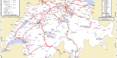El viatge en tren a suïssa mapa