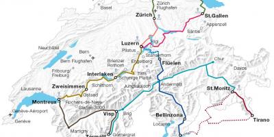 Suïssa tren mapa de rutes